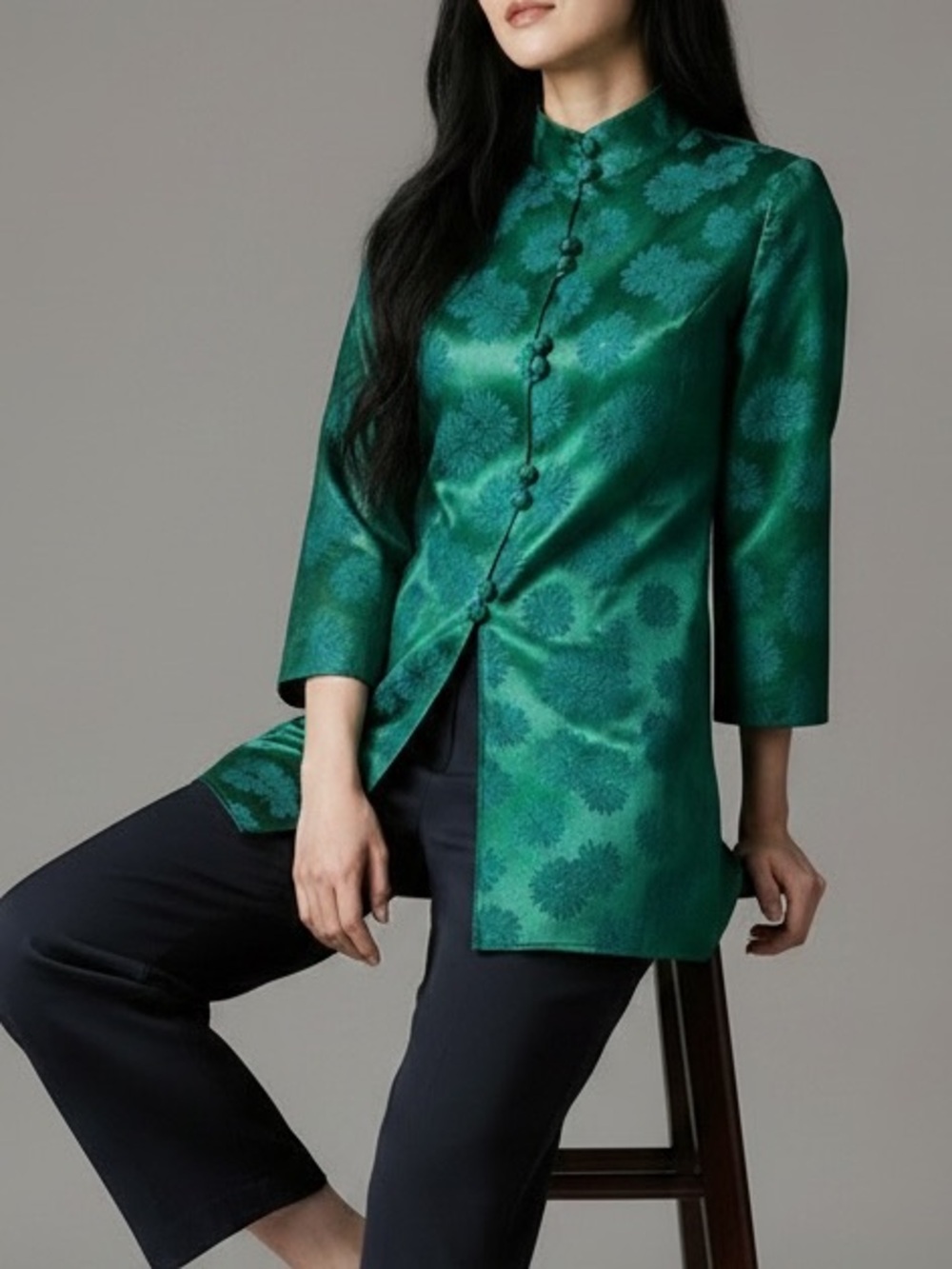 Vintage 60’s Asian Inspired Floral Brocade Jacket